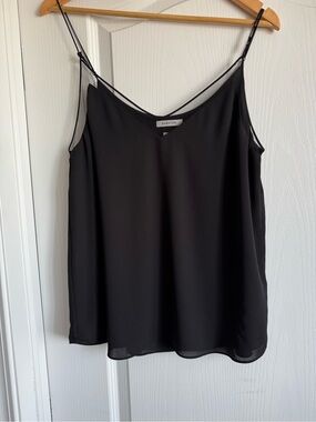 Babaton Black V-Neck Mesh-Trim Camisole